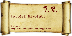Töltési Nikolett névjegykártya